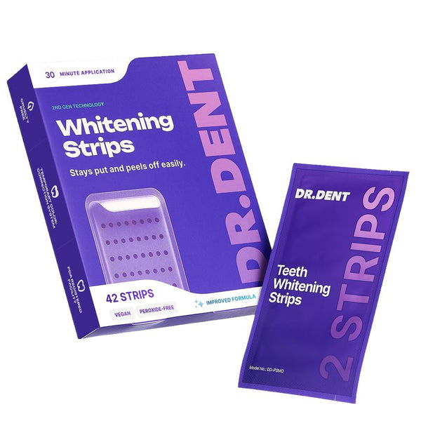 DR.DENT Teeth Whitening Strips – Peroxide-Free Whitening for a Brighter, More Confident Smile