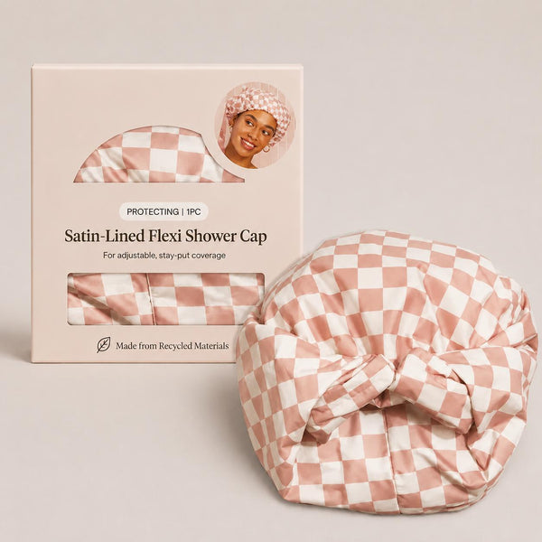 Premium Satin-Lined Flexi Shower Cap for Women